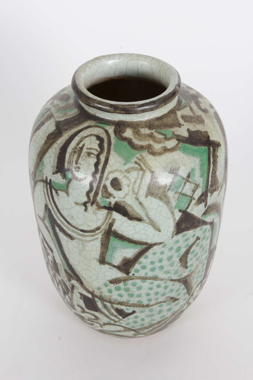 René Buthaud  Important Cubist vase c. 1923 In Excellent Condition For Sale In New York, NY