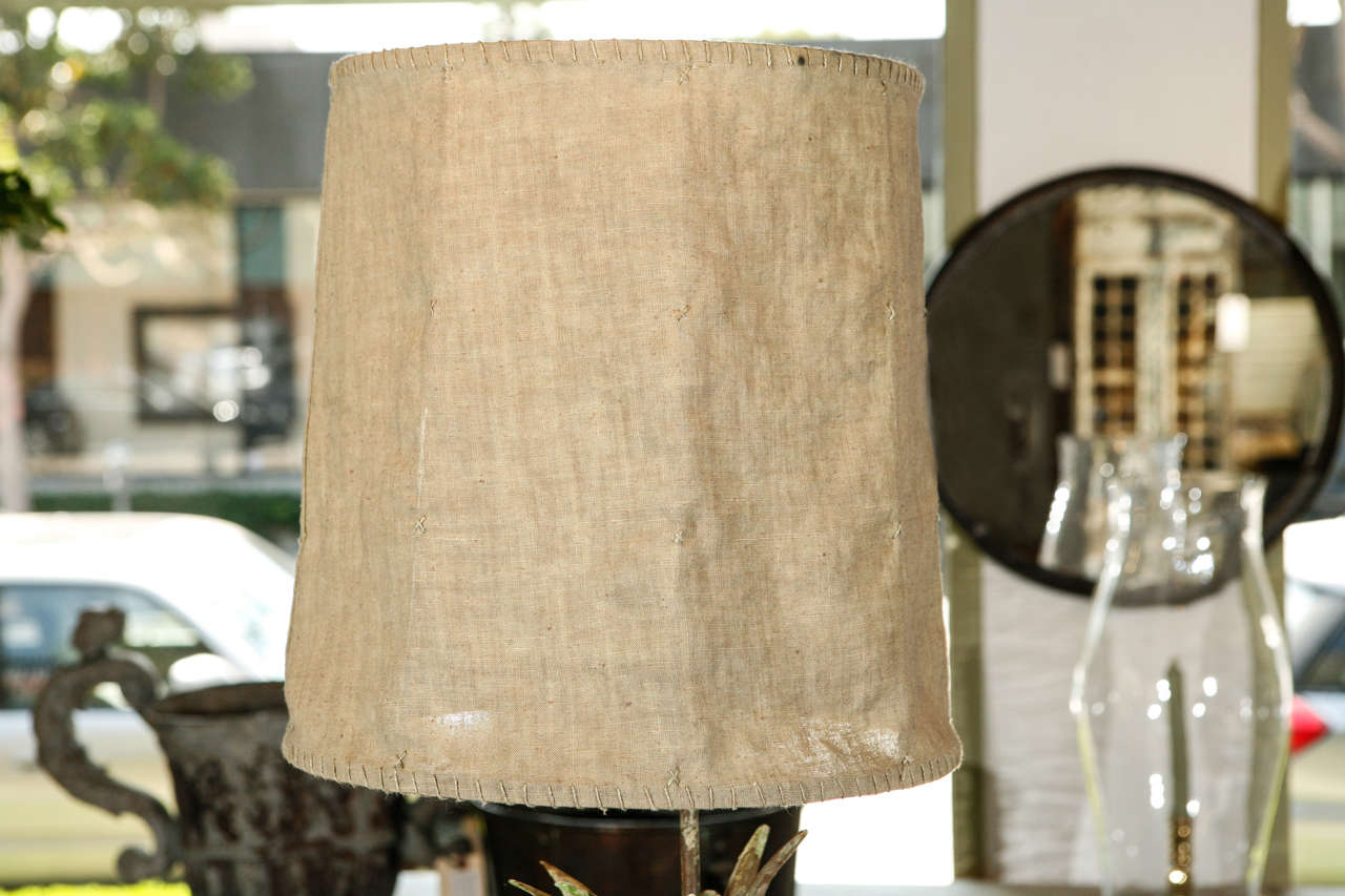 Vintage Tole Lamp In Good Condition In Culver City, CA