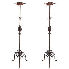 Hand Wrought Iron Torchieres