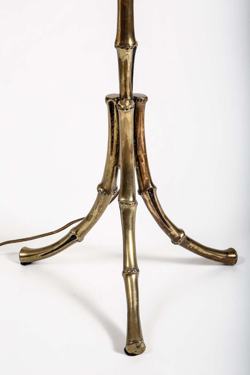 Brass Faux Bamboo Table Lamp at 1stdibs