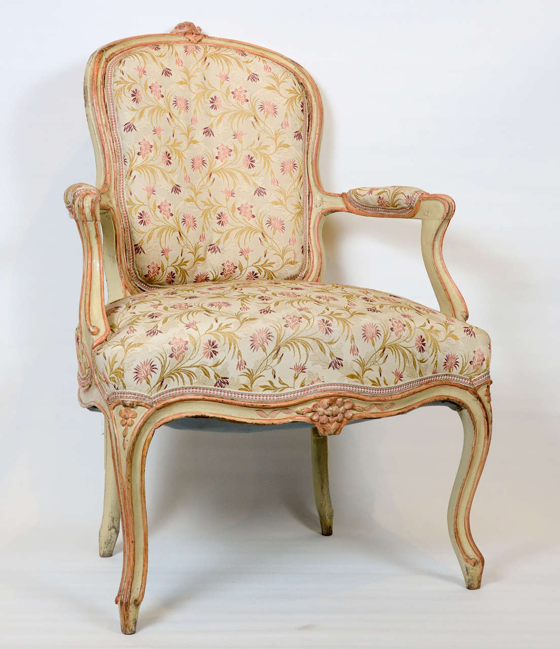 A set of six Louis XV cabriolet armchairs