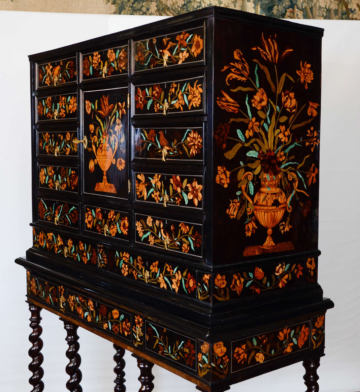 Louis XIV Marquetry Cabinet on Stand, 17th Century For Sale 1