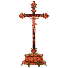 A Very Rare 17th Century Coral Crucifix