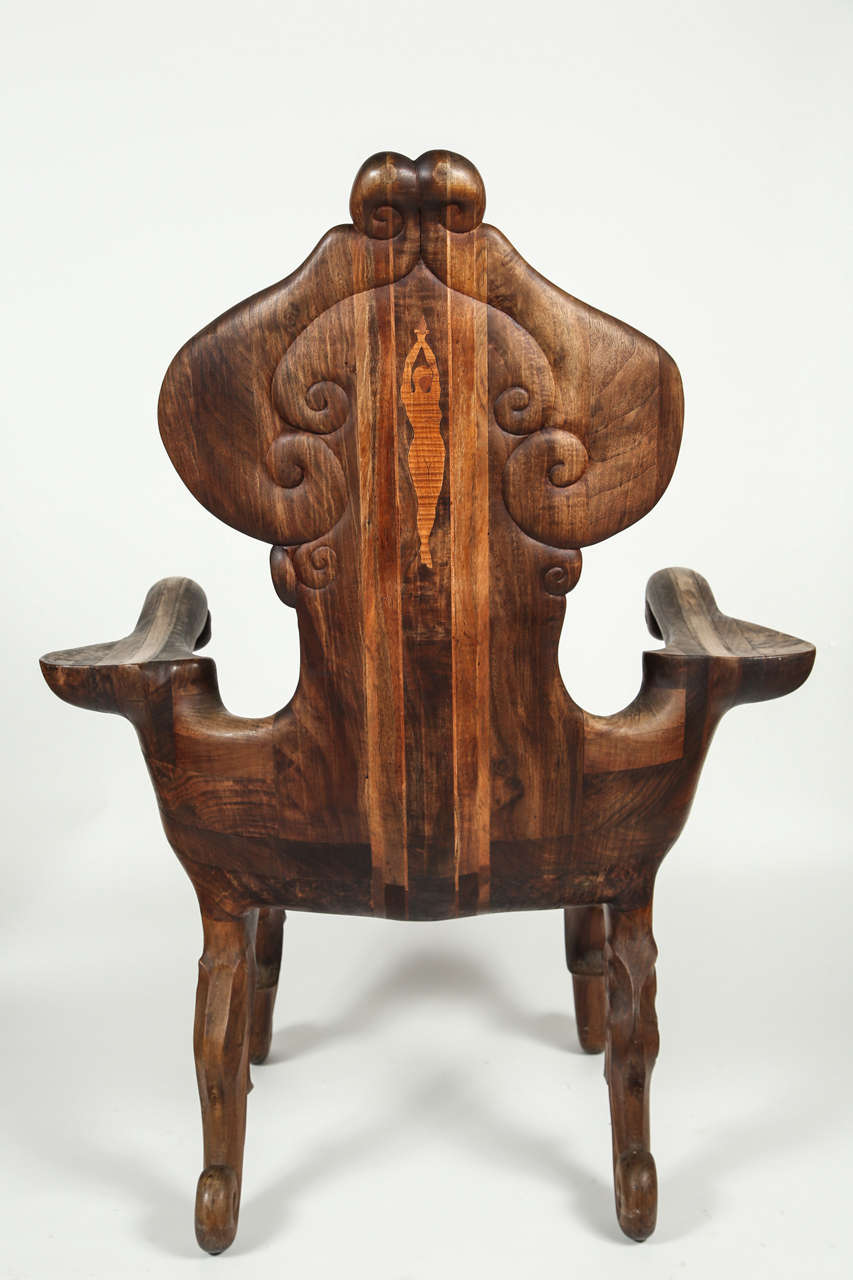 John Bauer Armchair With Marquetry Butterfly 2