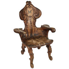 John Bauer Armchair With Marquetry Butterfly