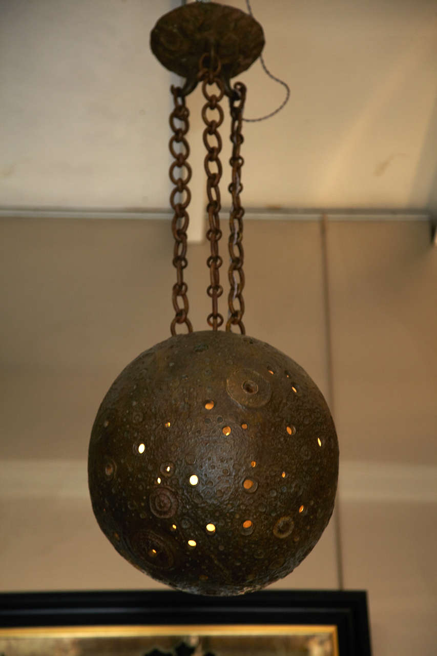 French Bronze 1970s Lantern by Robert Phandeve