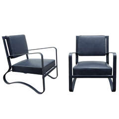 1950's pair of Armchairs by Jacques Adnet
