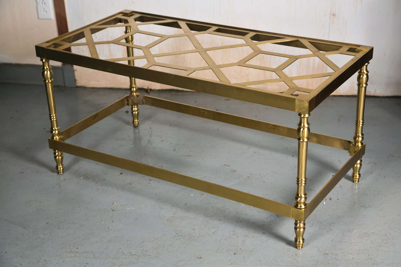 Brass & Glass Cocktail Table 4