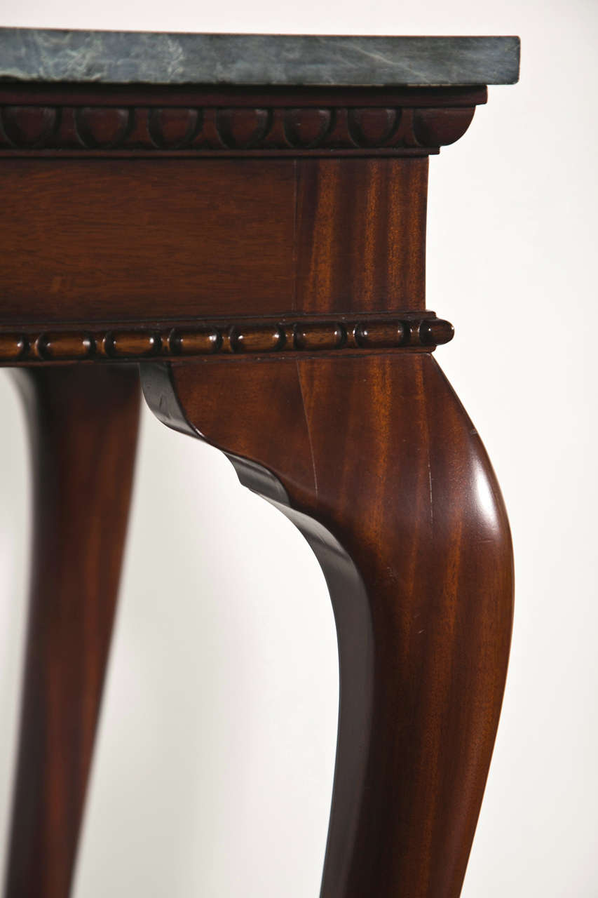 Mahogany Queen Anne Marble Top Console For Sale