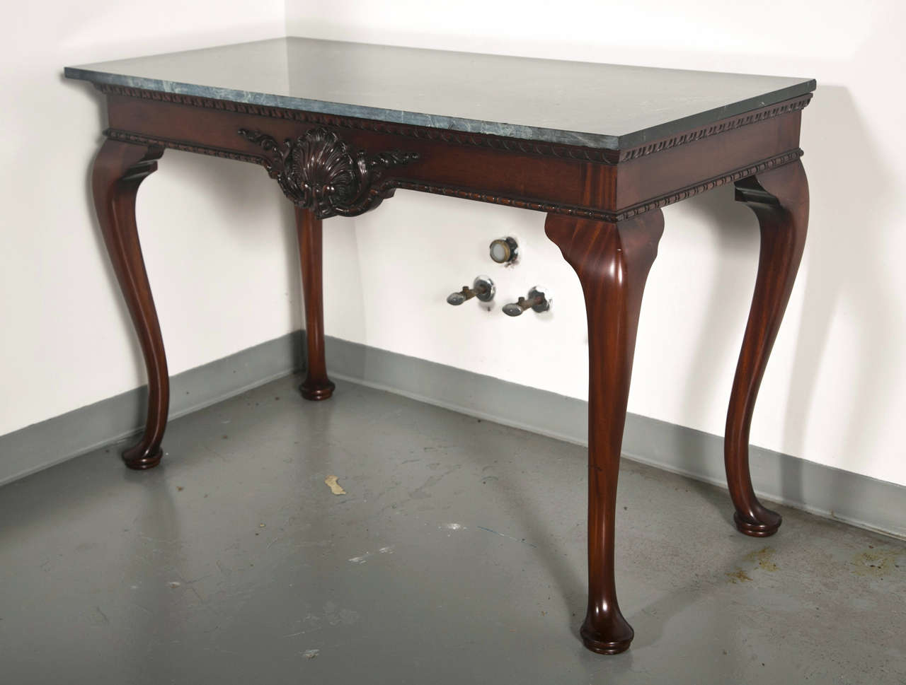 Queen Anne Marble Top Console For Sale 4