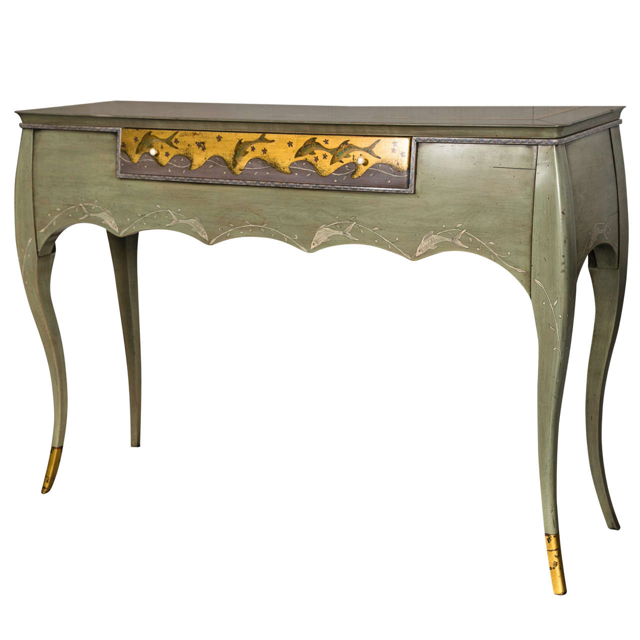 Hand Painted French Console For Sale