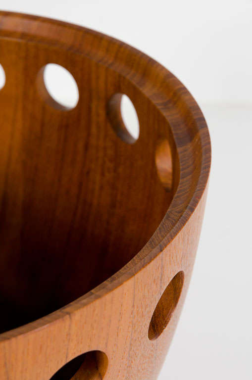 Danish Modern Staved Teak Fruit Bowl by Jens Quistgaard For Sale 1