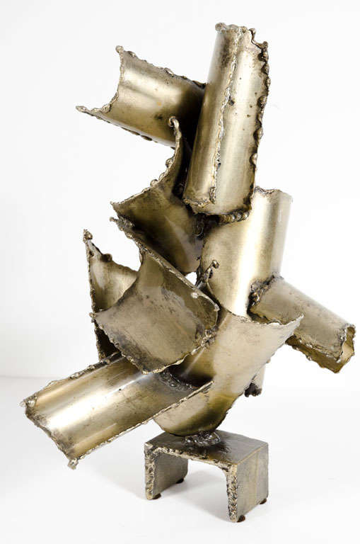 Modern Italian Brutalist Torch Cut Steel Sculpture by Marcello Fantoni For Sale