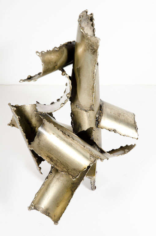 Mid-20th Century Italian Brutalist Torch Cut Steel Sculpture by Marcello Fantoni For Sale