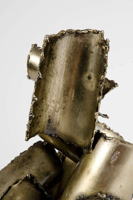 Italian Brutalist Torch Cut Steel Sculpture by Marcello Fantoni For Sale 1