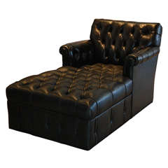 Gentleman's Chaise In Black Leather