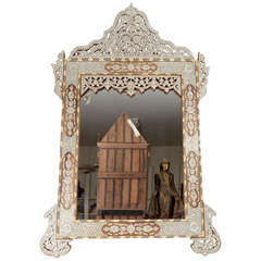 Mother of Pearl Inlaid Carved Mirror
