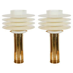 Pair Of Column Table Lamps By Mark Ayrd