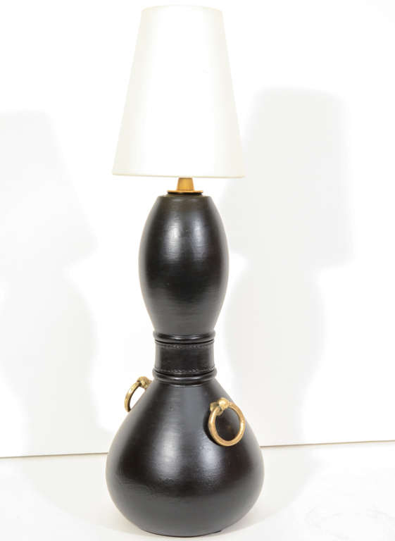 black pottery lamps