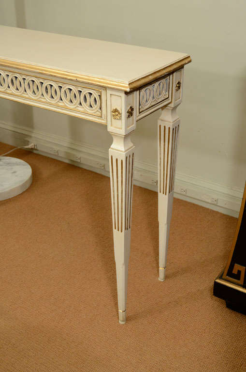 Jansen Style White and Gilt Console Table 3