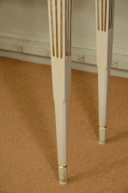 20th Century Jansen Style White and Gilt Console Table