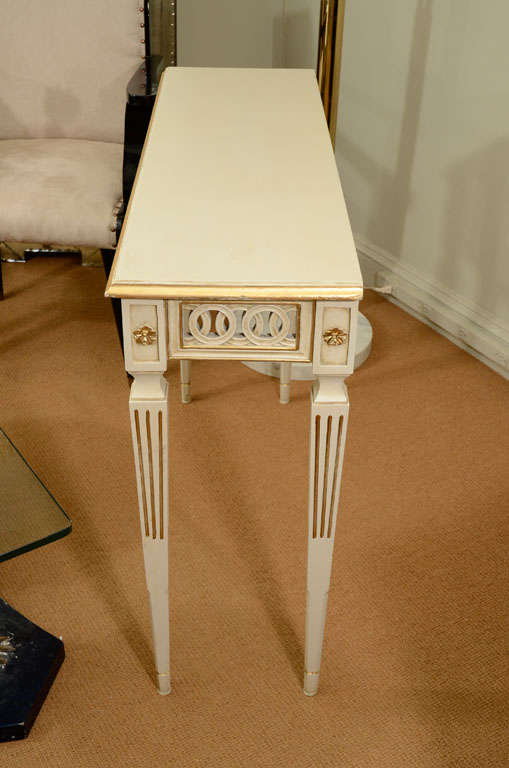 Jansen Style White and Gilt Console Table 1