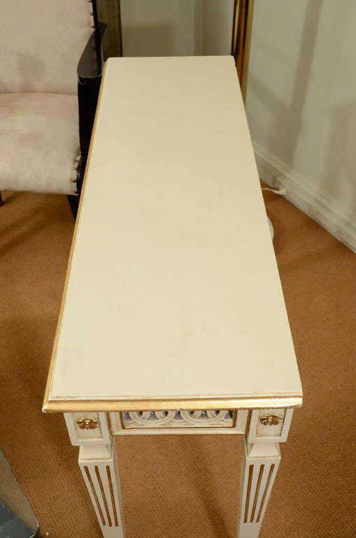 Jansen Style White and Gilt Console Table 2