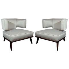 Pair of Modernist Klismos Back Club Chairs