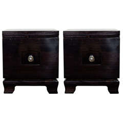Pair of Machine Age Art Deco End Tables/Night Stands