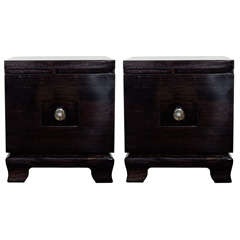 Pair of Machine Age Art Deco End Tables/Night Stands Pair of Machine Age Art Deco End Tables/Night Stands