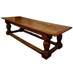 A Rare French Large-Scale 17th Century Oak Refectory Table