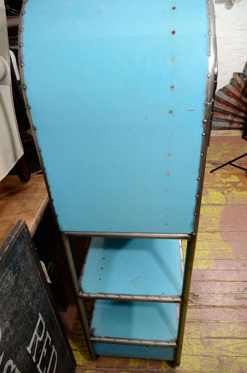 American Tubular Blue Steel Shelving Unit For Sale 1