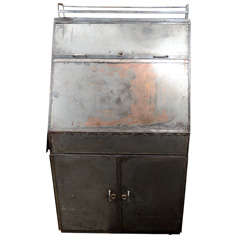 French Industrial Steel Slant Front Desk French Industrial Steel Slant Front Desk