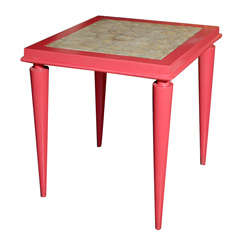Coral and Capiz Side Table