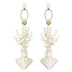 Pair of Lamps, Coral design , Italian