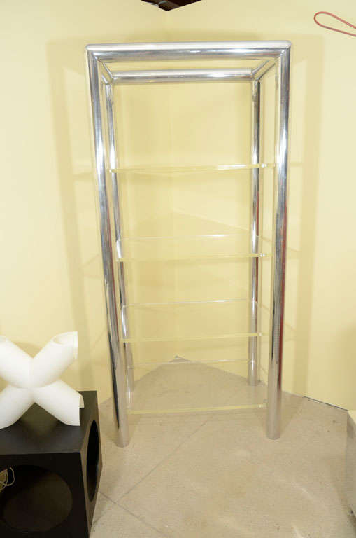Aluminum & Lucite Etagere by PACE