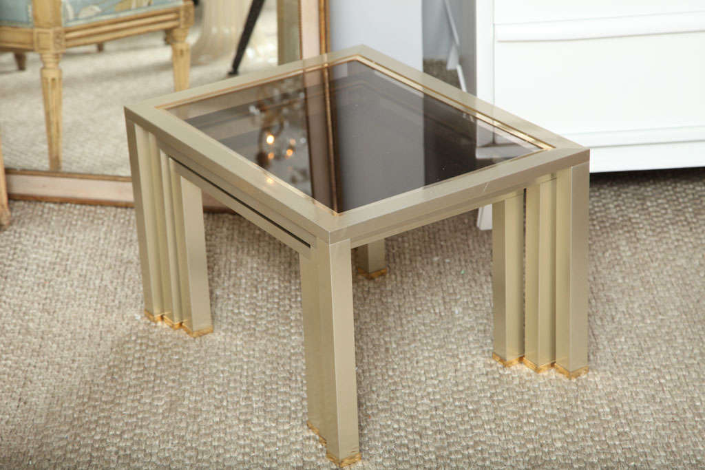 Set of Chrome and Brass Nesting Tables 2