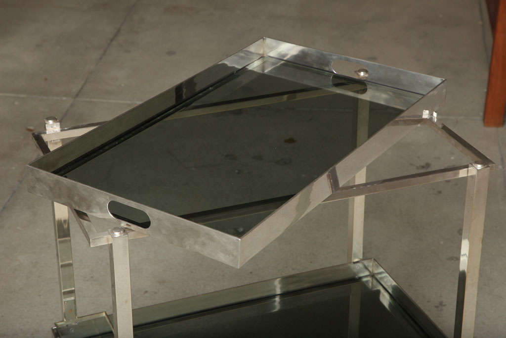 20th Century Silver Bar Cart By Christofle
