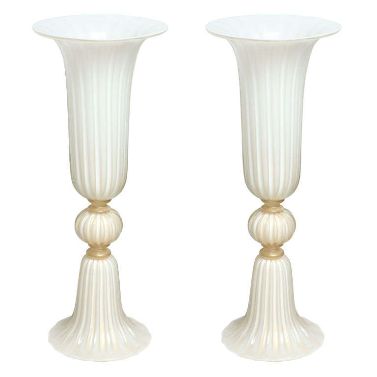 Pair of Murano Glass Floor Vases at 1stDibs