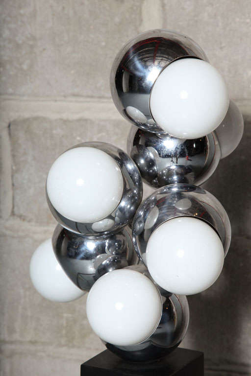Mid Century Chrome Ball Table Lamp