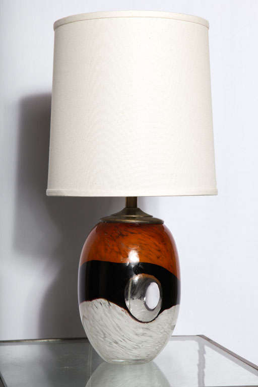 Italian Pair of Murano Glass Table Lamps For Sale