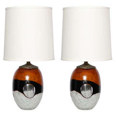 Pair of Murano Glass Table Lamps