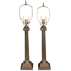 Fine Pair of 19th Century Bronze Table Lamps