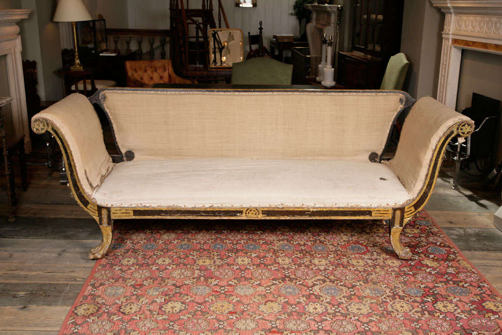 A Regency simulated Rosewood and Parcel Gilt Sofa