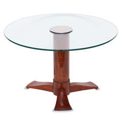 Modernist Round Tripod Side Table by Leleu