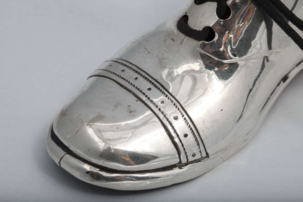 English Large Sterling Silver Shoe-Form Pin Cushion