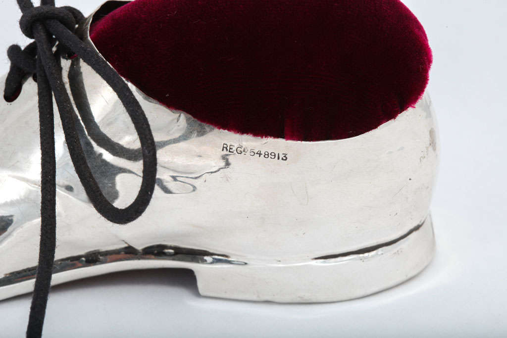 Large Sterling Silver Shoe-Form Pin Cushion 1