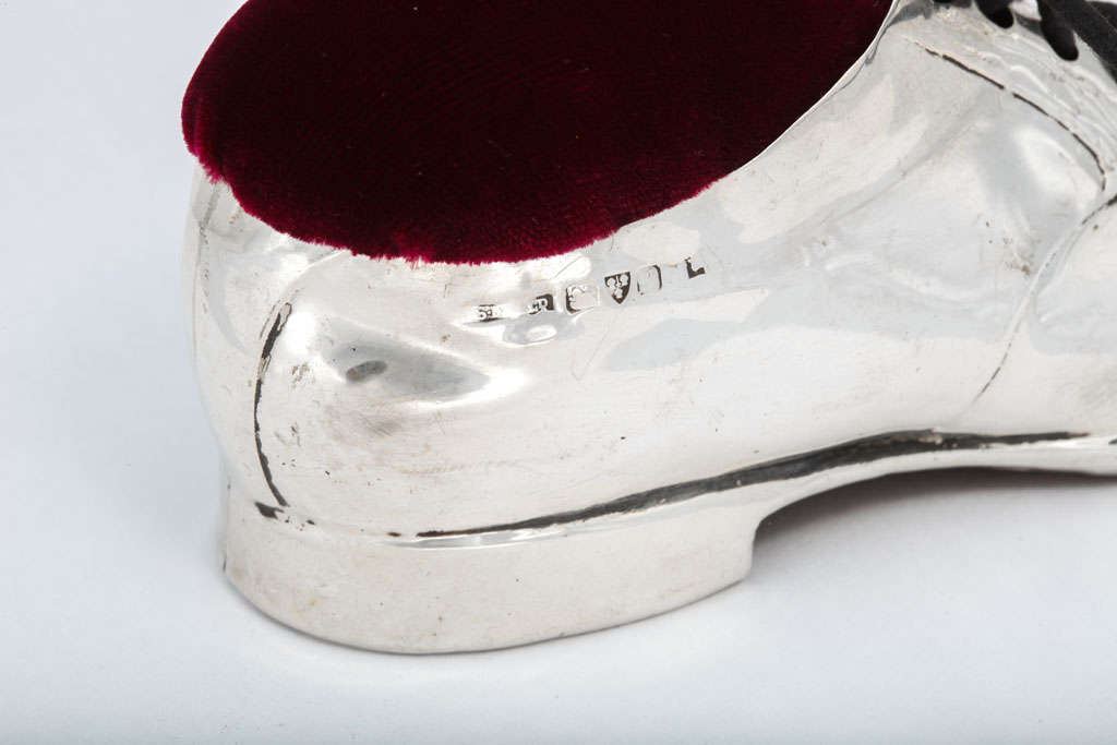 Large Sterling Silver Shoe-Form Pin Cushion 2