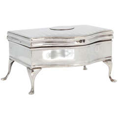 Art Deco Sterling Silver Footed Jewelry/Trinkets Box