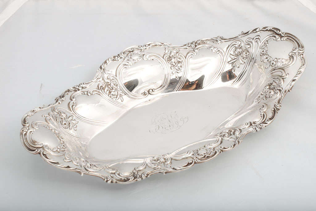 Sterling silver, condiments/bread tray, The Gorham Corp., Providence, Rhode Island, year-marked for 1896. @13 1/2